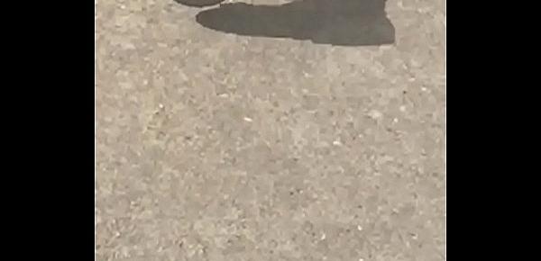  Ebony candid soles in flip flops